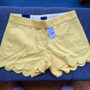 J. Crew NWT High Yellow Scalloped Shorts size 2